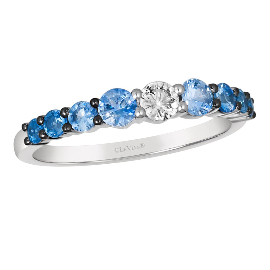 1 cts Blue Ombre Size Band Ring in 14K White Gold by Le Vian - BirthStone.com