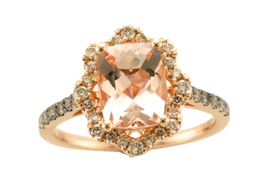 1 7/8 cts Pink Morganite and Diamond Size Cocktail Ring in 14K Rose Gold by Le Vian - BirthStone.com