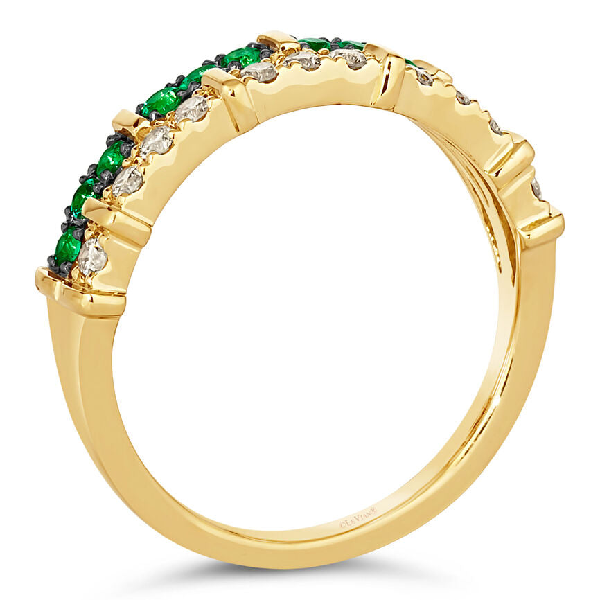 Le Vian Ring featuring Costa Smeralda Emeralds Nude Diamonds set in 14K Honey Gold - BirthStone.com