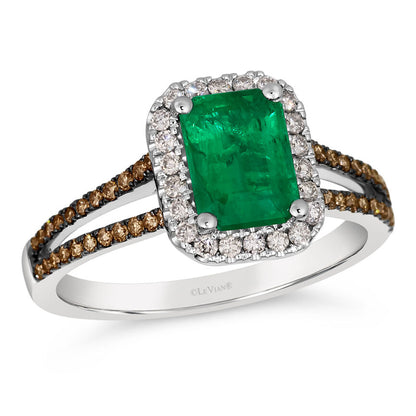 Le Vian Ring featuring Costa Smeralda Emeralds Chocolate Diamonds, Nude Diamonds set in 14K Vanilla Gold - BirthStone.com