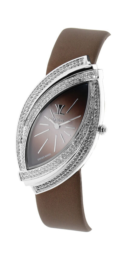 Le Vian watch featuring Chocolate Diamonds in Stainless Steel with a Satin Strap - BirthStone.com