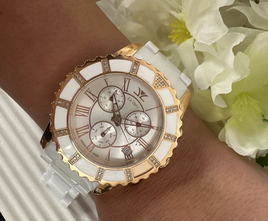 STAINLESS STEEL  GOLD DIAMOND  WATCH