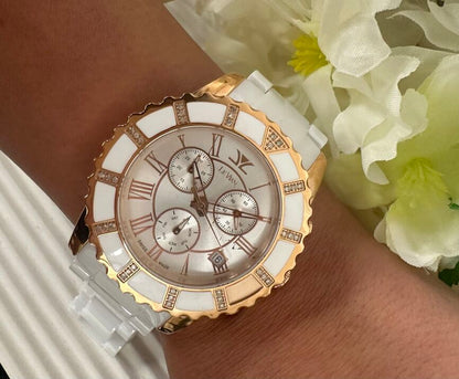 STAINLESS STEEL  GOLD DIAMOND  WATCH