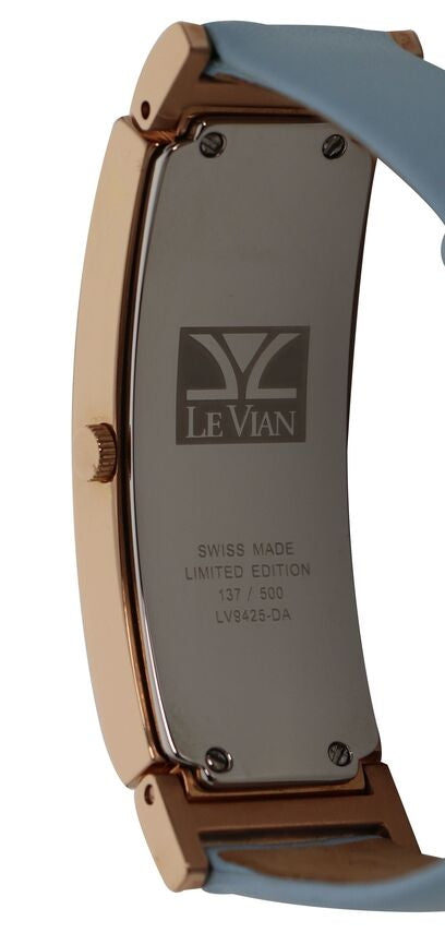 Le Vian watch featuring Diamonds in Steel with a genuine leather Strap