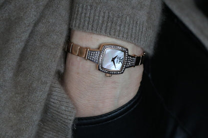 STAINLESS STEEL  GOLD DIAMOND  WATCH