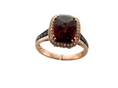 Le Vian Ring featuring Raspberry Rhodolite Chocolate Diamonds , Vanilla Diamonds set in 14K Strawberry Gold - BirthStone.com