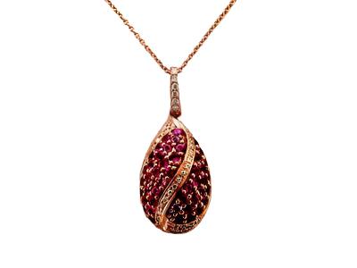 Le Vian Pendant featuring Bubble Gum Pink Sapphire Vanilla Diamonds set in 14K Strawberry Gold - BirthStone.com