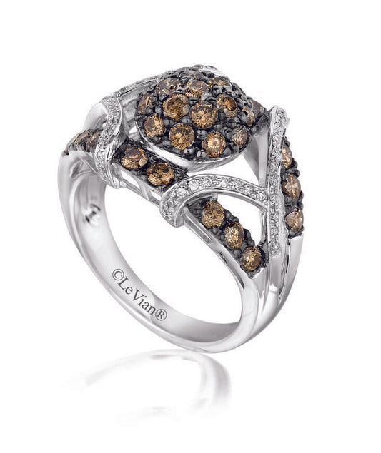 Le Vian Grand Sample Sale Ring featuring Chocolate Diamonds , Vanilla Diamonds set in 14K Vanilla Gold - BirthStone.com