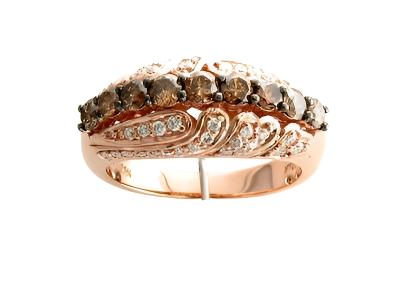 Le Vian Chocolatier Ring featuring Chocolate Diamonds , Vanilla Diamonds set in 14K Strawberry Gold - BirthStone.com