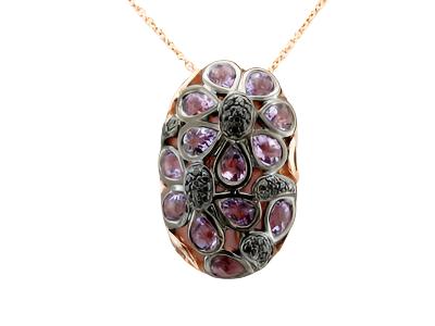 Le Vian Pendant featuring Cotton Candy Amethyst Blackberry Diamonds set in 14K Strawberry Gold - BirthStone.com