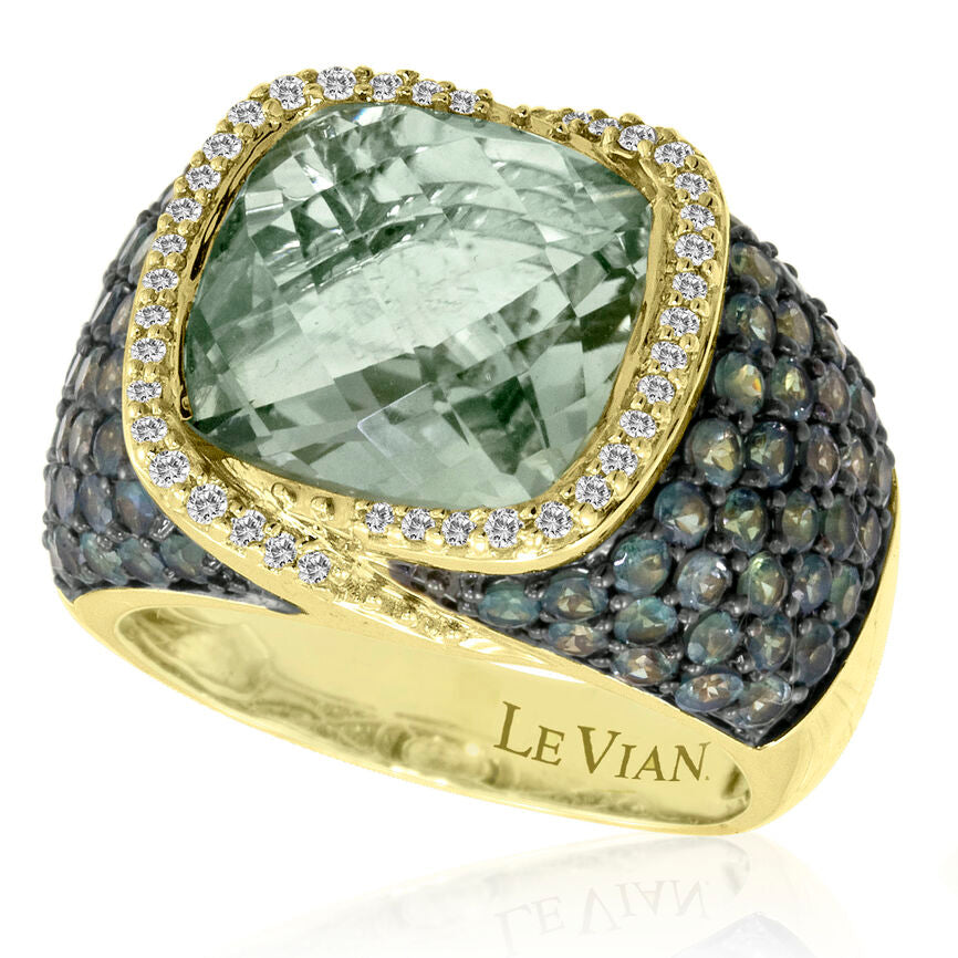 Le Vian Arusha Exotics Ring featuring Mint Julep Quartz, Alexandrite Vanilla Diamonds set in 14K Green Gold