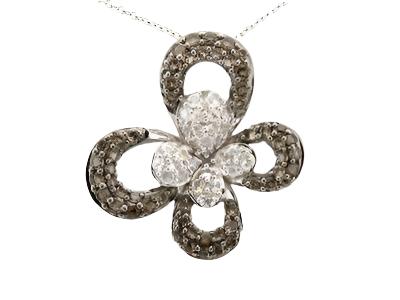 Le Vian Grand Sample Sale Pendant featuring White Sapphire, Chocolate Quartz set in 14K Vanilla Gold - BirthStone.com