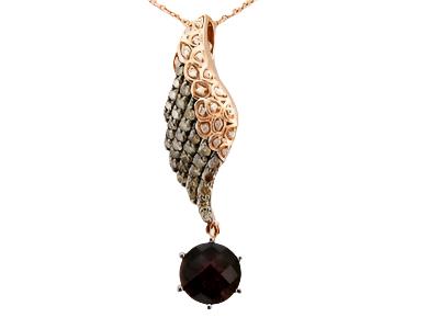 Le Vian Pendant featuring Raspberry Rhodolite Chocolate Diamonds , Vanilla Diamonds set in 14K Strawberry Gold - BirthStone.com