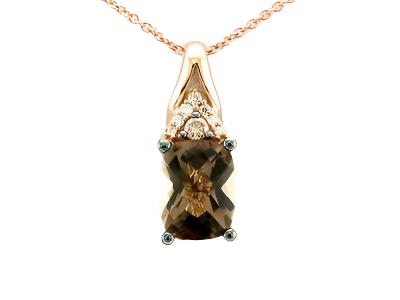 Le Vian Chocolatier Pendant featuring Chocolate Quartz Chocolate Diamonds , Vanilla Diamonds set in 14K Strawberry Gold - BirthStone.com