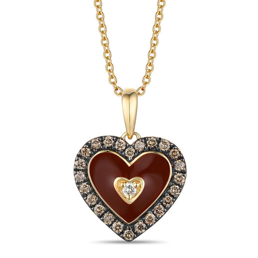 Le Vian Pendant featuring Enamel Nude Diamonds, Chocolate Diamonds set in 14K Yellow Gold - BirthStone.com