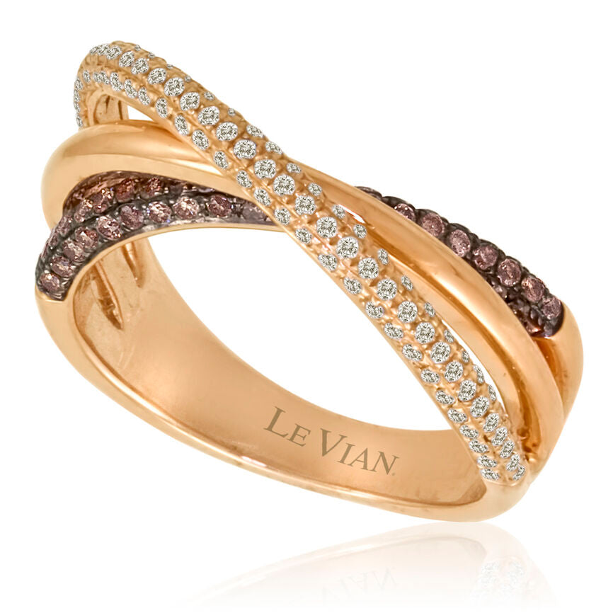 Le Vian Grand Sample Sale Ring featuring Chocolate Diamonds, Vanilla Diamonds set in 14K Rose Gold - BirthStone.com