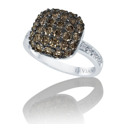 Le Vian Grand Sample Sale Ring featuring Chocolate Diamonds, Vanilla Diamonds set in 14K White Gold - BirthStone.com