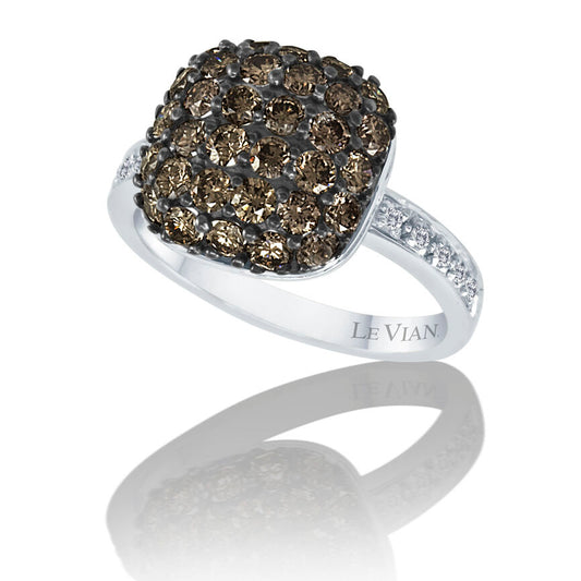 Le Vian Grand Sample Sale Ring featuring Chocolate Diamonds, Vanilla Diamonds set in 14K White Gold - BirthStone.com