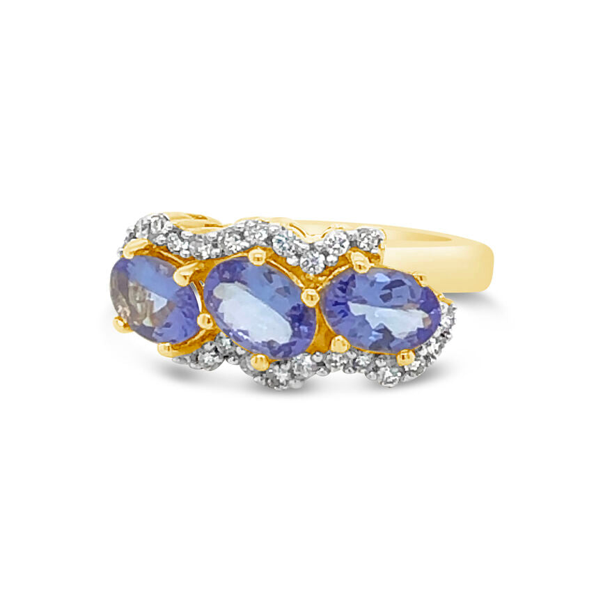 Le Vian Grand Sample Sale Ring featuring Blueberry Tanzanite Vanilla Diamonds set in 14K Yellow Gold - BirthStone.com