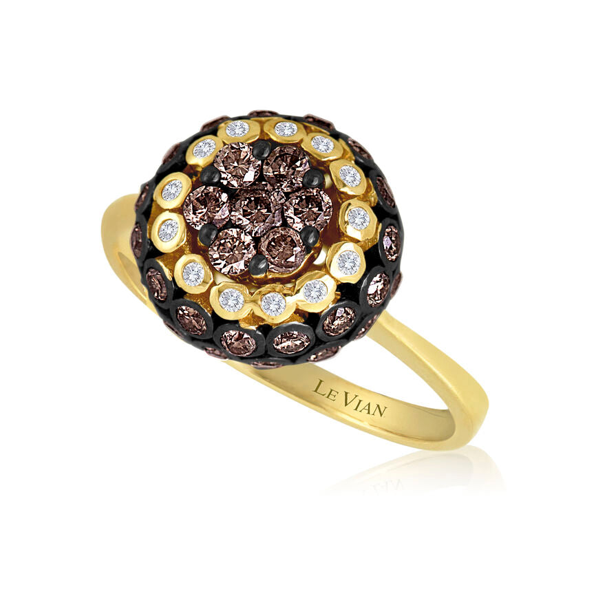 Le Vian Grand Sample Sale Ring featuring Chocolate Diamonds, Vanilla Diamonds set in 14K Yellow Gold - BirthStone.com