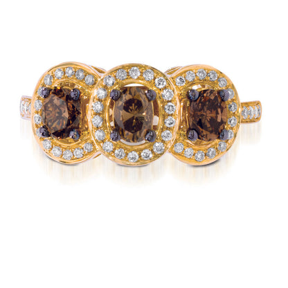 Le Vian Chocolatier Ring featuring Chocolate Diamonds, Vanilla Diamonds set in 14K Yellow Gold - BirthStone.com