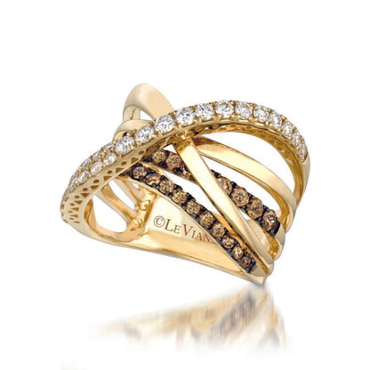 Le Vian Chocolatier Ring featuring Chocolate Diamonds, Vanilla Diamonds set in 14K Yellow Gold - BirthStone.com