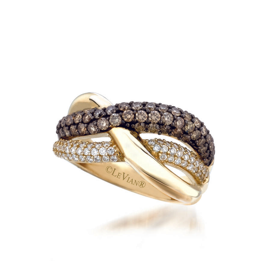 Le Vian Grand Sample Sale Ring featuring Chocolate Diamonds, Vanilla Diamonds set in 14K Yellow Gold - BirthStone.com