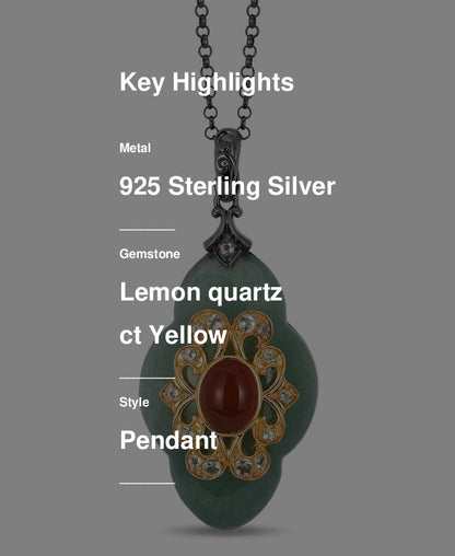 Le Vian Grand Sample Sale Pendant featuring Lemon Quartz, Aventurine, Carnelian set in Sterling Silver