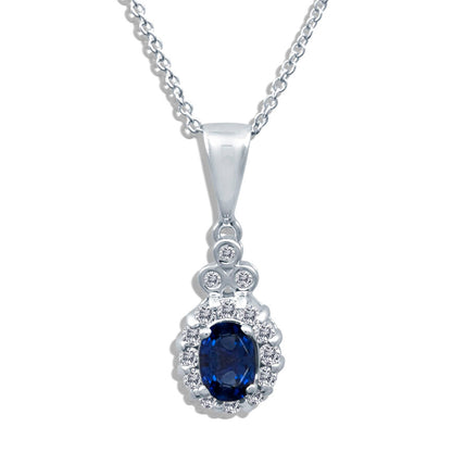 Le Vian Grand Sample Sale Pendant featuring Blueberry Sapphire White Diamonds set in 18K White Gold - BirthStone.com