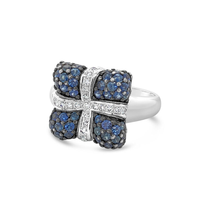 Le Vian Grand Sample Sale Ring featuring Blueberry Sapphire White Diamonds set in 14K White Gold - BirthStone.com