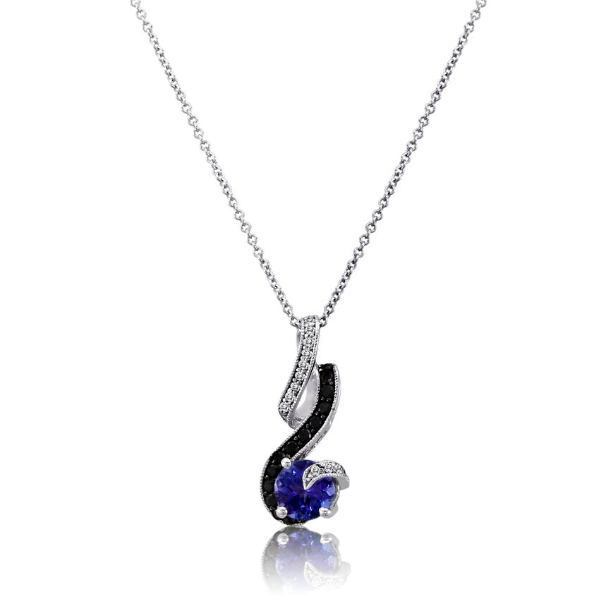 Le Vian Grand Sample Sale Pendant featuring Blueberry Tanzanite Blackberry Diamonds, White Diamonds set in 14K White Gold - BirthStone.com