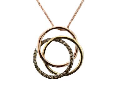 Le Vian Grand Sample Sale Pendant featuring Chocolate Diamonds set in 14K Tri Color Gold - BirthStone.com