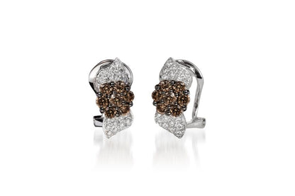 Le Vian Chocolatier Earrings featuring Chocolate Diamonds, White Diamonds set in 14K White Gold - BirthStone.com