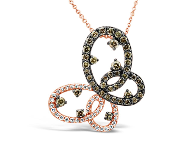 Le Vian Pendant featuring Chocolate Diamonds, White Diamonds set in 14K Rose Gold - BirthStone.com