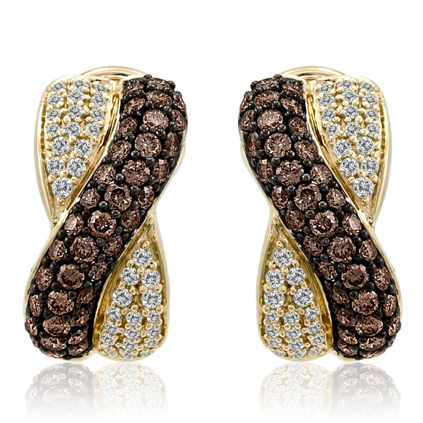 Le Vian Grand Sample Sale Earrings featuring Chocolate Diamonds, White Diamonds set in 14K Yellow Gold - BirthStone.com