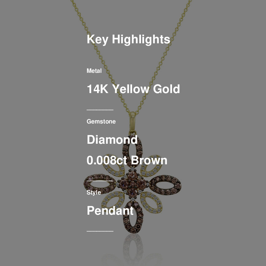 Le Vian Pendant featuring Chocolate Diamonds, White Diamonds set in 14K Yellow Gold