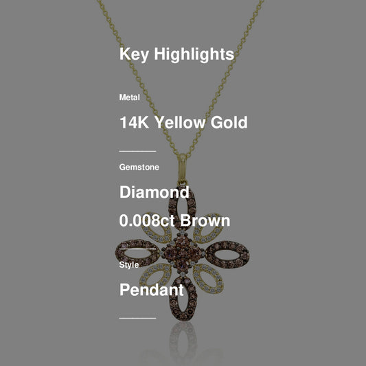 Le Vian Pendant featuring Chocolate Diamonds, White Diamonds set in 14K Yellow Gold