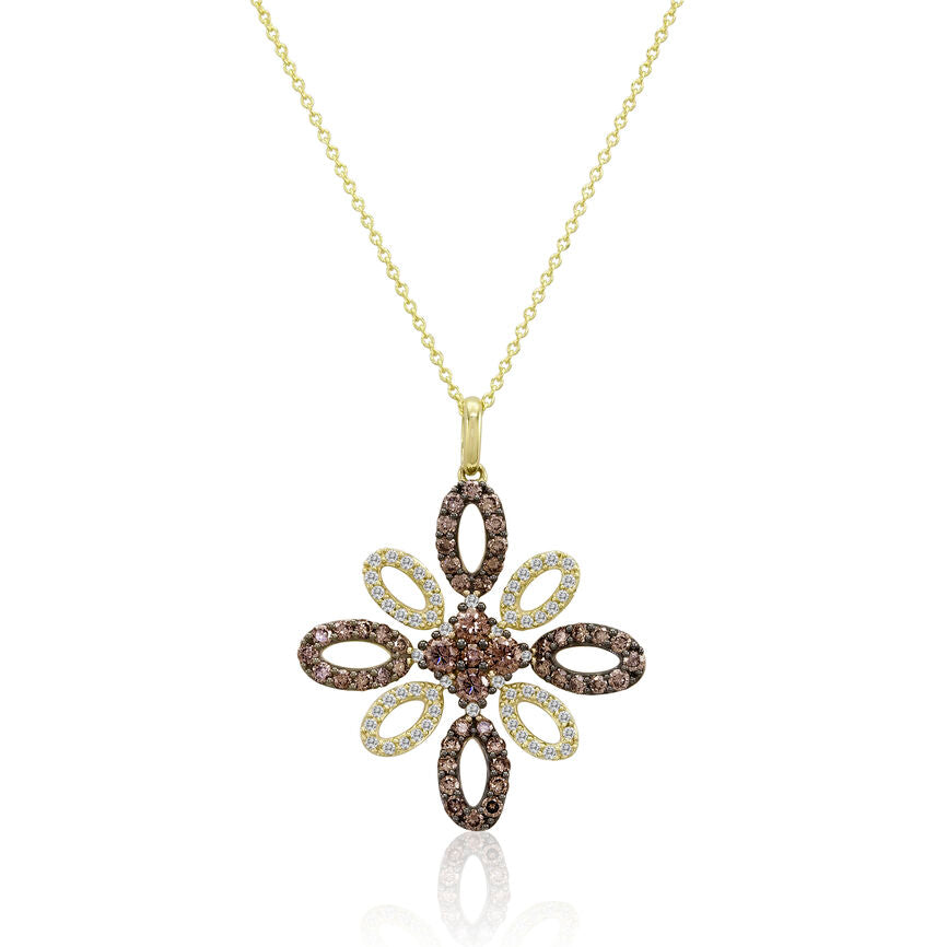 Le Vian Pendant featuring Chocolate Diamonds, White Diamonds set in 14K Yellow Gold - BirthStone.com