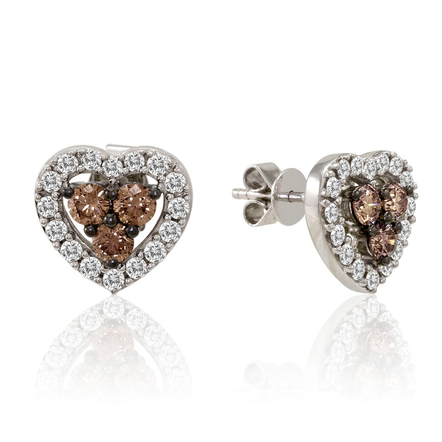 Le Vian Grand Sample Sale Earrings featuring Chocolate Diamonds, White Diamonds set in 14K White Gold - BirthStone.com