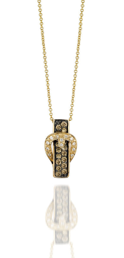 Le Vian Grand Sample Sale Pendant featuring Chocolate Diamonds, White Diamonds set in 14K Yellow Gold - BirthStone.com