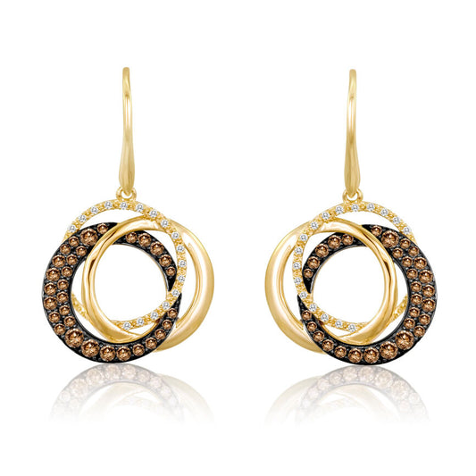 Le Vian Grand Sample Sale Earrings featuring Chocolate Diamonds, White Diamonds set in 14K Yellow Gold - BirthStone.com