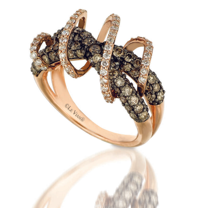 Le Vian Grand Sample Sale Ring featuring Chocolate Diamonds, White Diamonds set in 14K Rose Gold - BirthStone.com