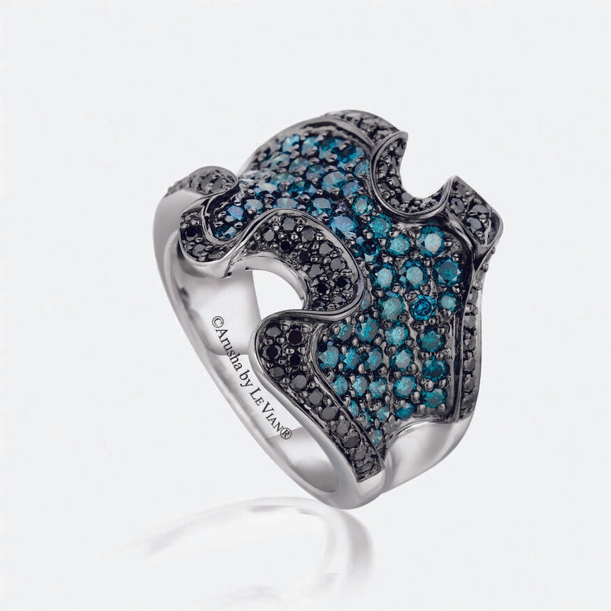 Le Vian Arusha Exotics Ring featuring Blueberry Diamonds, Blackberry Diamonds set in 14K White Gold - BirthStone.com