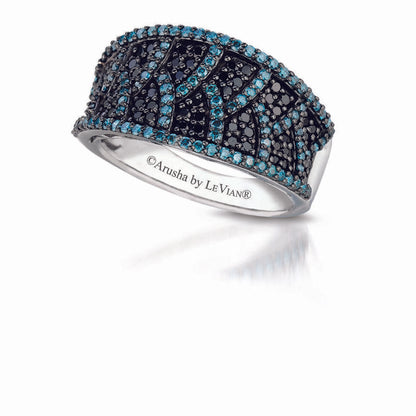 Le Vian Arusha Exotics Ring featuring Blackberry Diamonds, Blueberry Diamonds set in 14K White Gold - BirthStone.com