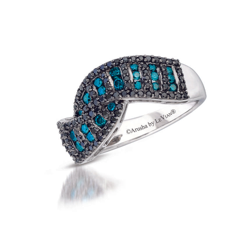 Le Vian Arusha Exotics Ring featuring Blueberry Diamonds, Blackberry Diamonds set in 14K White Gold - BirthStone.com