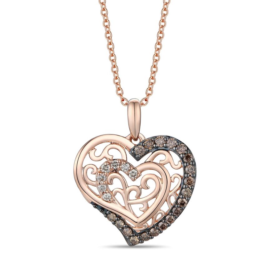 Le Vian Pendant featuring Chocolate Diamonds , Nude Diamonds set in 14K Strawberry Gold - BirthStone.com