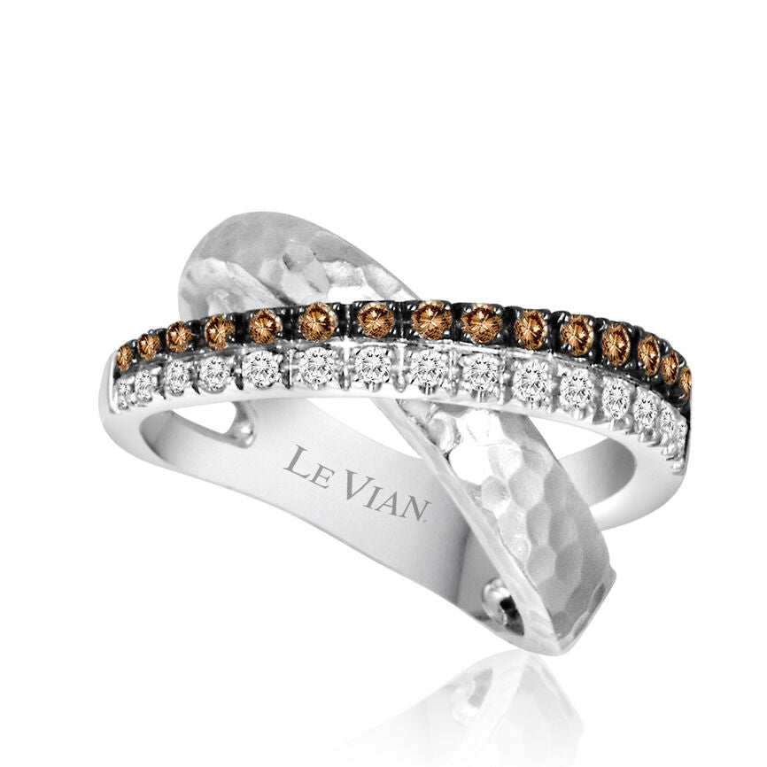 Le Vian Grand Sample Sale Ring featuring Chocolate Diamonds, Vanilla Diamonds set in 14K Vanilla Gold - BirthStone.com