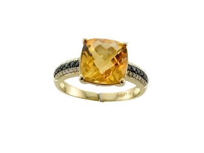 Le Vian Grand Sample Sale Ring featuring Cinnamon Citrine Blackberry Diamonds, Vanilla Diamonds set in 14K Honey Gold - BirthStone.com