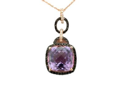 Le Vian Grand Sample Sale Pendant featuring Grape Amethyst Blackberry Diamonds, Vanilla Diamonds set in 14K Strawberry Gold - BirthStone.com