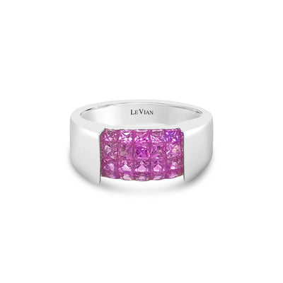 18K WHITE GOLD PINK SAPPHIRE RING